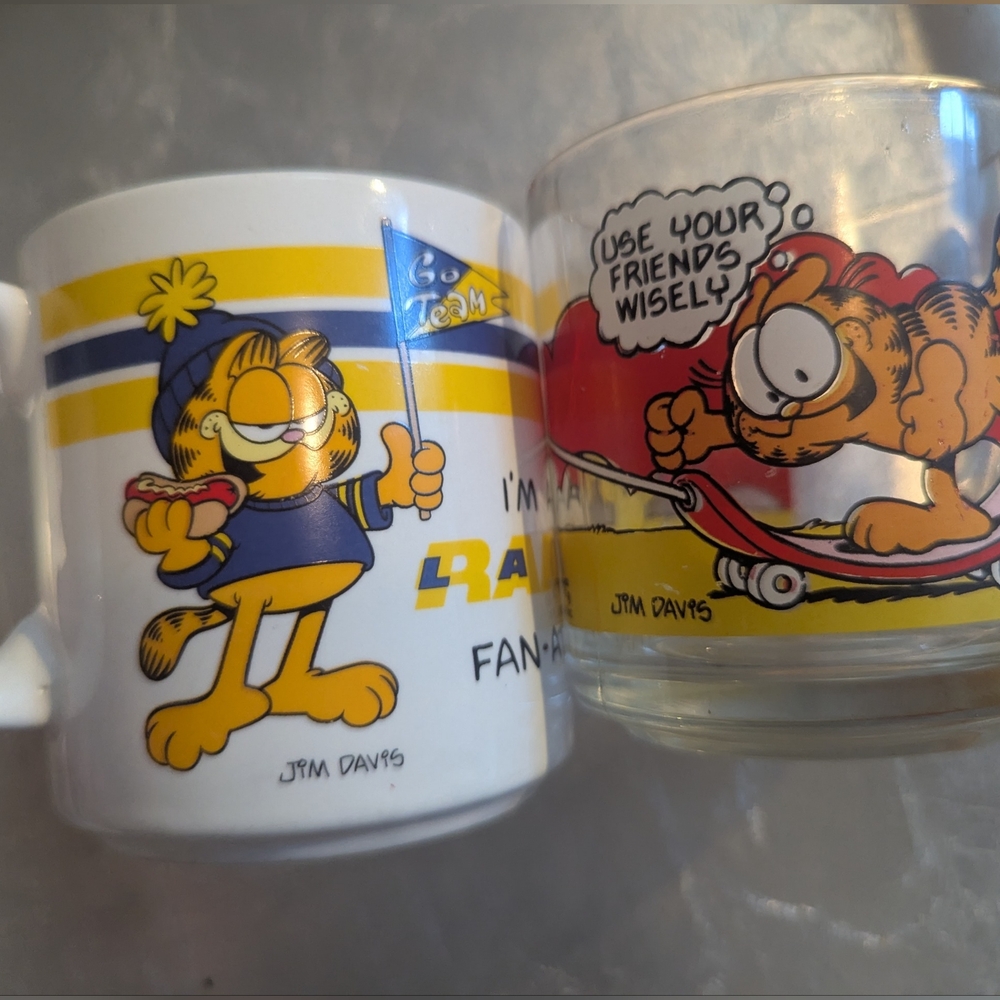 Garfield Rams Fan McDonald's Glass & Mug 1978